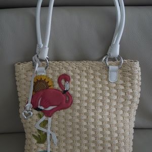Brighton Flamingo Straw shoulder bag